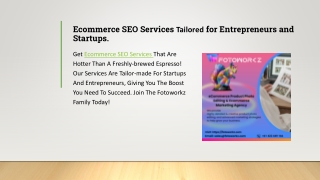Ecommerce SEO Services Tailored for Entrepreneurs and Startups