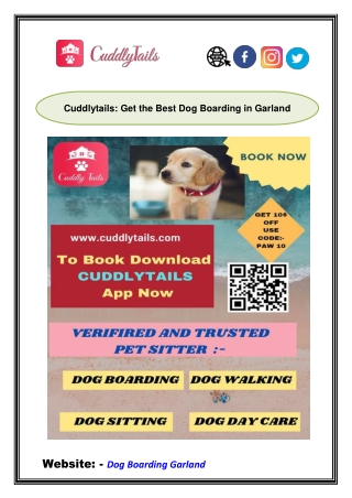 Cuddlytails: Get the Best Dog Boarding in Garland