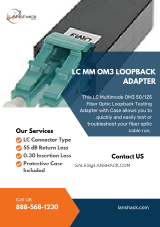 LC MM OM3 Loopback Adapter