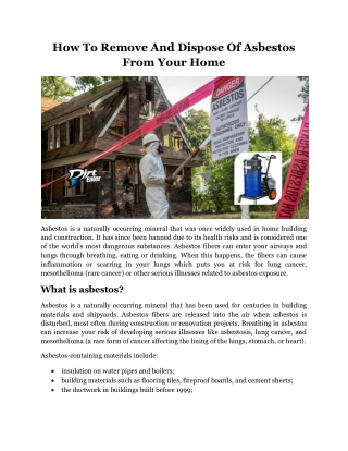 How To Remove And Dispose Of Asbestos From Your Home