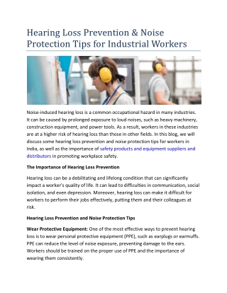 Hearing Loss Prevention & Noise Protection Tips for Industrial Workers