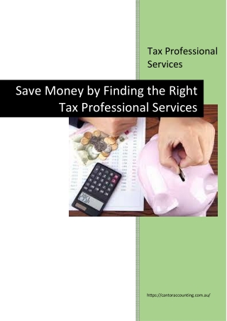 Save Money by Finding the Right Tax Professional Services