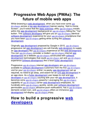 Progressive Web Apps