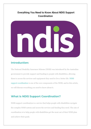 Everything You Need to Know About NDIS Support Coordination