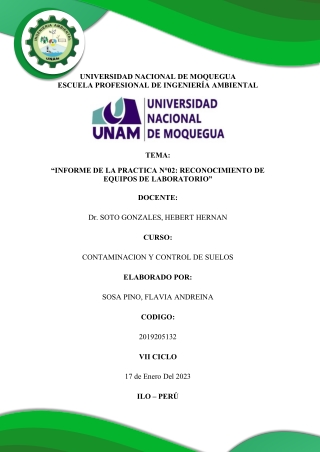 INFORME EQUIPOS DE LABORATORIO-SOSA PINO FLAVIA