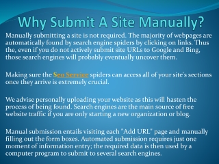 Why Submit A Site Manually