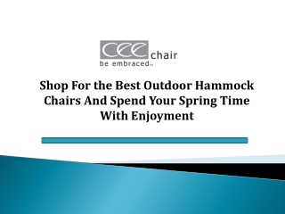 Find the Ultimate Comfort with Outdoor Hammock Chairs