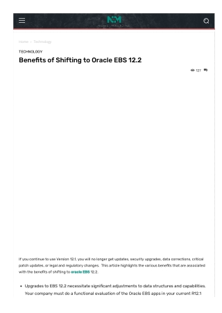 Benefits of Shifting to Oracle EBS 12.2