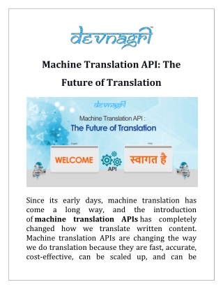 Machine Translation API: The Future of Translation