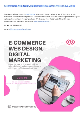 E-commerce web design, digital marketing, SEO services | Sova Group