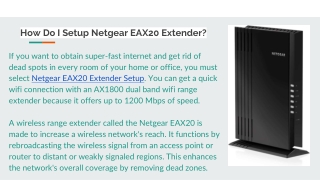 How Do I Setup Netgear EAX20 Extender_