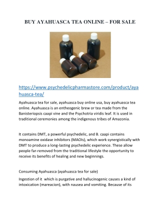 BUY AYAHUASCA TEA ONLINE