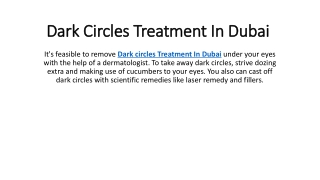 Dark Circles Treatment In Dubai