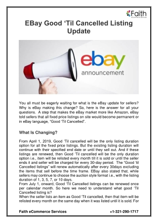 EBay Good ‘Til Cancelled Listing Update