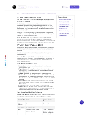 IIT JAM Exam Pattern 2023 Download PDF