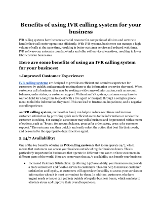 benefits of using IVR calling system for your business.docx