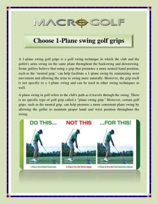 Choose 1-Plane swing golf grips