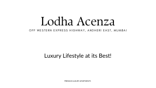 Lodha Acenza Mumbai Brochure