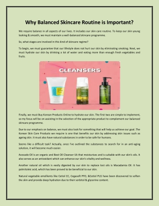 Why Balanced Skincare Routine is Important