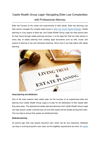 Castle Wealth Group Legal Navigating Elder Law Complexities with Professional Attorney