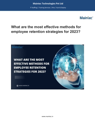 Employee Retention strategies 2023 - Maintec