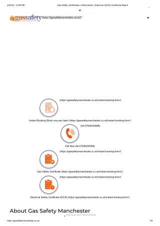 Gas Safety Certificates in Manchester _ Electrical (EICR) Certificate Report