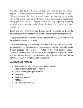 Milk Analyzer Supplier India