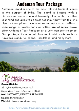 Andaman Tour Package