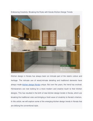 Embracing Creativity: Breaking the Rules with Kerala Kitchen Design Trends