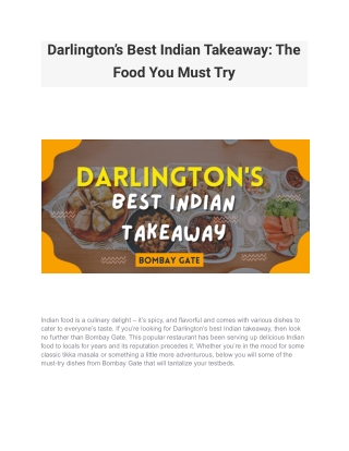 Darlington’s Best Indian Takeaway_ The Food You Must Try