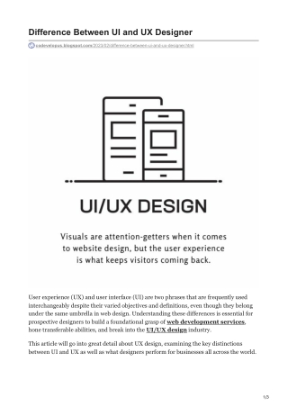 Difference Between UI and UX Designer