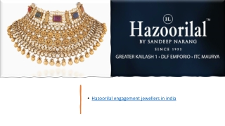 Hazoorilal Eengagement Jewellers in India