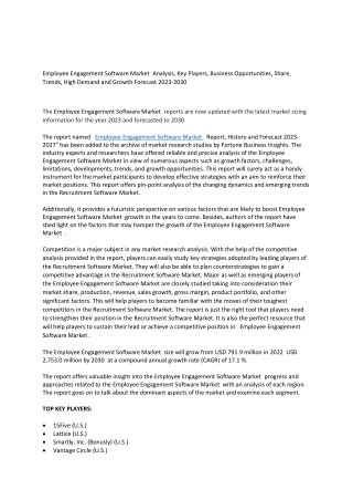 Employee Engagement Software Market  2023-2030
