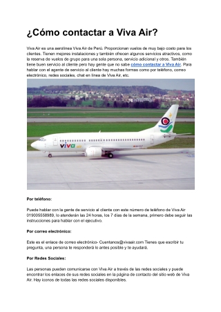 ¿Cómo contactar a Viva Air