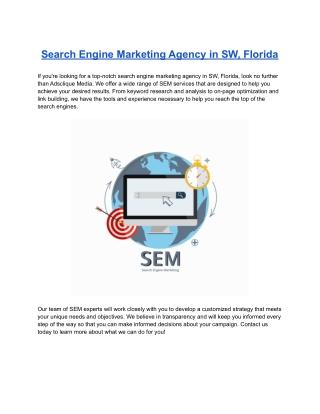 Search Engine Marketing Agency in SW, Florida