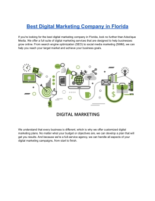 Best Digital Marketing Company in Florida