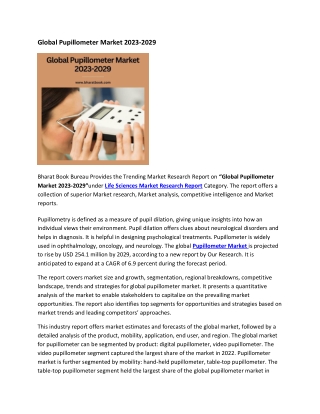 Global Pupillometer Market 2023-2029