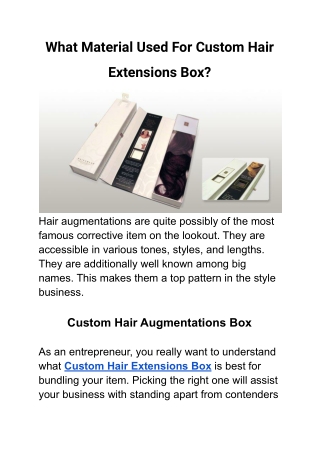 What Material Used For Custom Hair Extensions Box