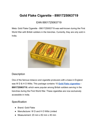 Gold Flake Cigarette