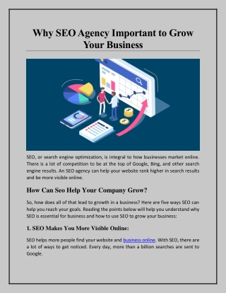 Why SEO Agency Important to Grow Your Business