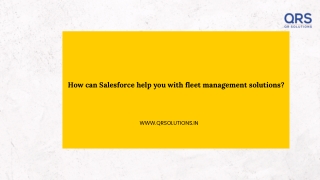 How can Salesforce help you with fleet management solutions