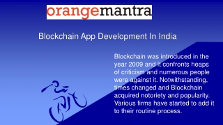 Feature Of Blockchain App Development In India in 2023