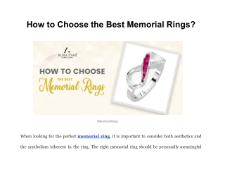 How to Choose the Best Memorial Rings?