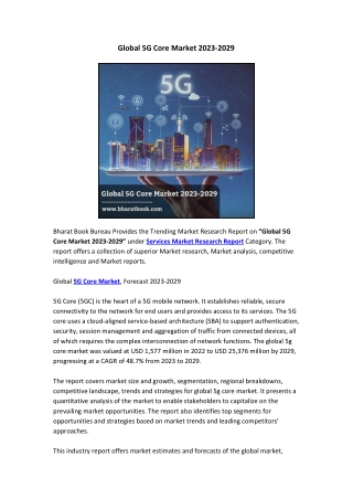 Global 5G Core Market 2023-2029