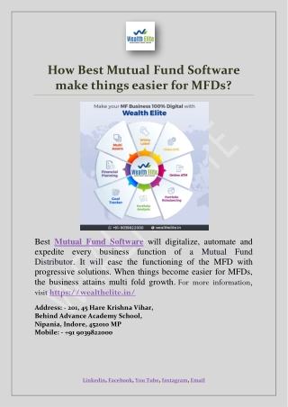 How Best Mutual Fund Software make things easier for MFDs