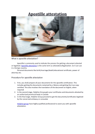 Apostille attestation