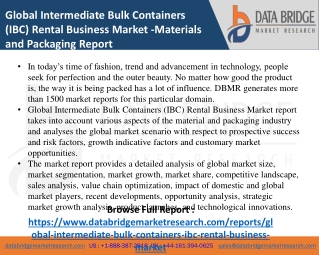 Intermediate Bulk Containers (IBC) Rental Business Market-Material & Packaging