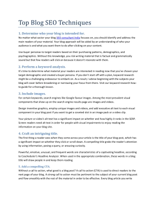 Top Blog SEO Techniques