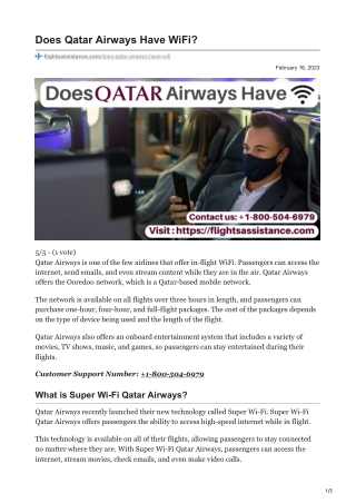 Does Qatar Airways Have WiFi?