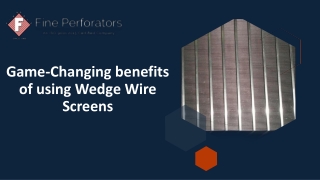 Game-Changing benefits of using Wedge Wire Screens